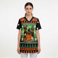 Rottweiler Christmas Scrub Top Xmas Holiday Patterns - Wonder Print Shop