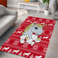 Lovely Unicorn Christmas Area Rug Xmas Holiday Patterns - Wonder Print Shop