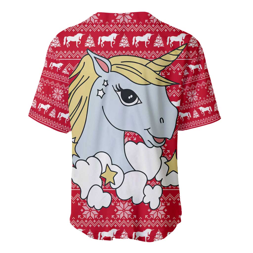 Lovely Unicorn Christmas Baseball Jersey Xmas Holiday Patterns - Wonder Print Shop