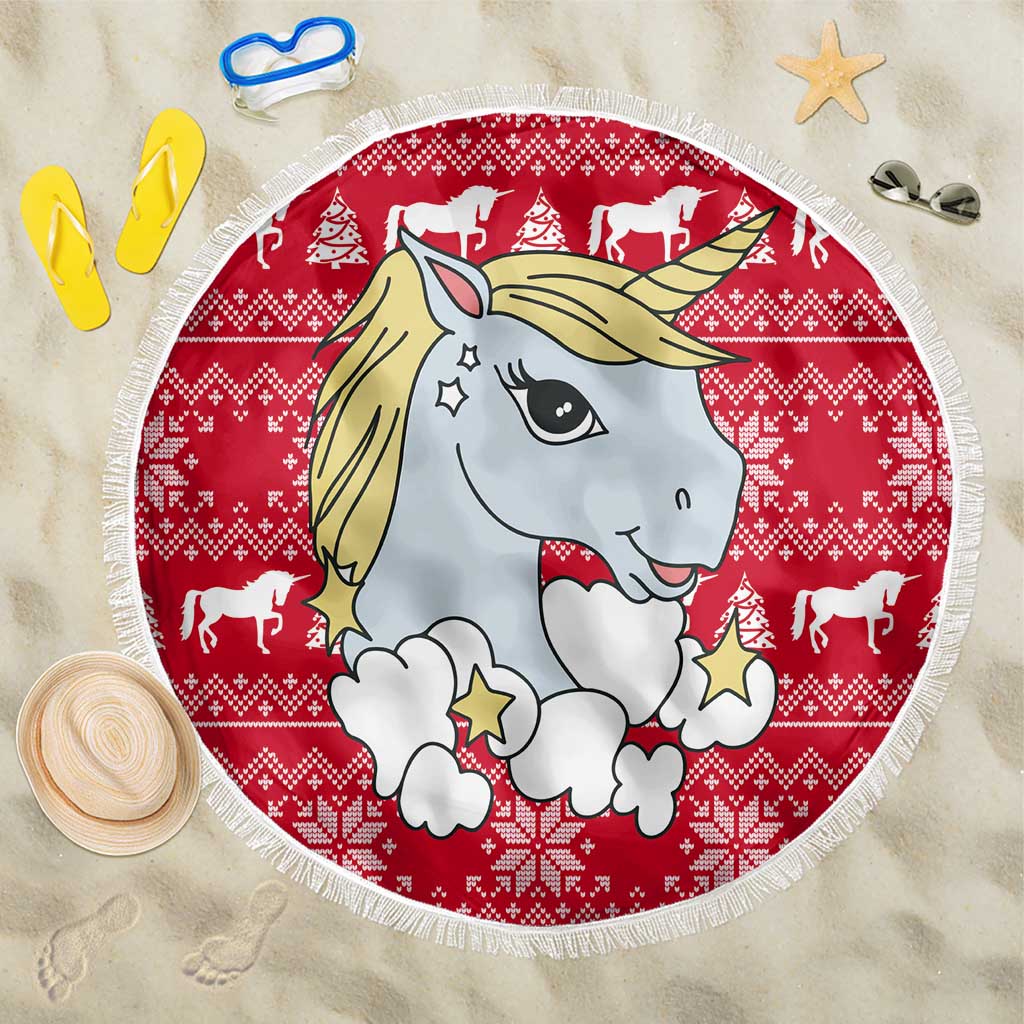 Lovely Unicorn Christmas Beach Blanket Xmas Holiday Patterns - Wonder Print Shop