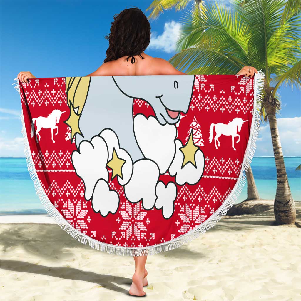 Lovely Unicorn Christmas Beach Blanket Xmas Holiday Patterns - Wonder Print Shop