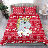 Lovely Unicorn Christmas Bedding Set Xmas Holiday Patterns - Wonder Print Shop