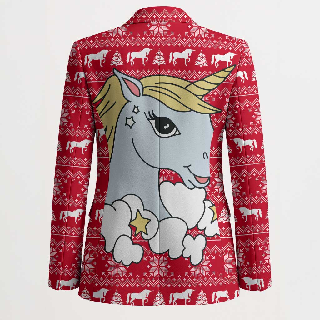 Lovely Unicorn Christmas Blazer Xmas Holiday Patterns - Wonder Print Shop