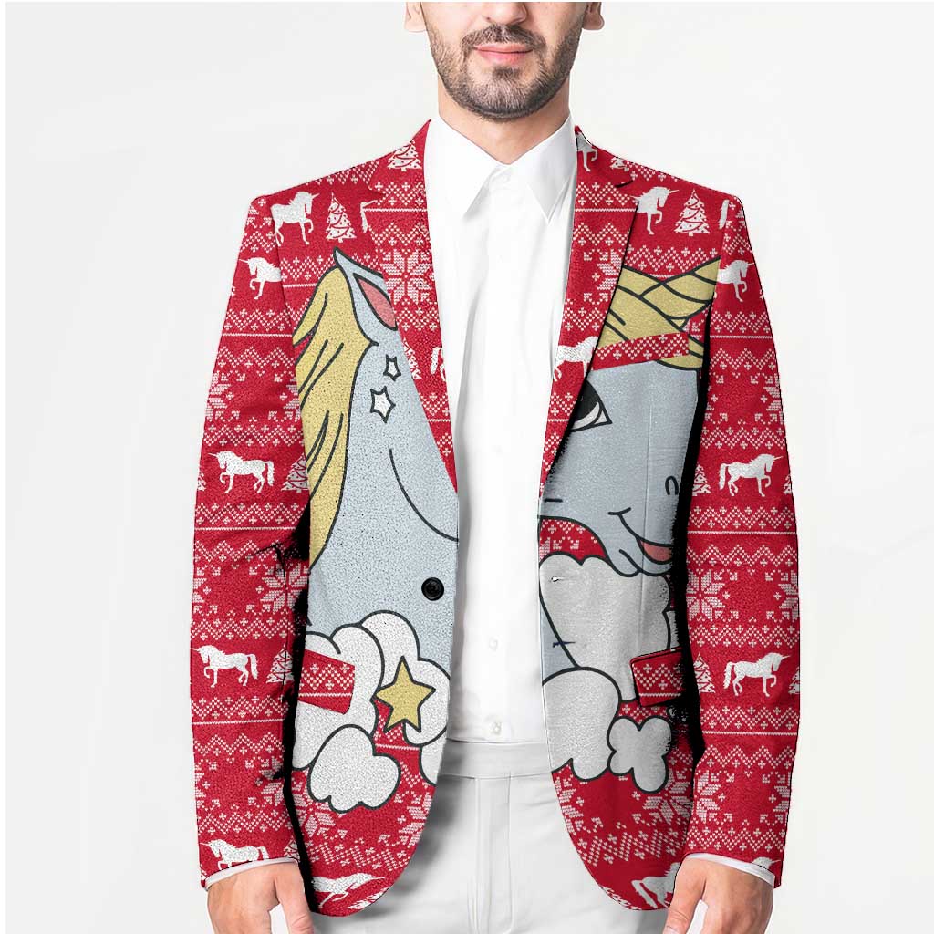 Lovely Unicorn Christmas Blazer Xmas Holiday Patterns - Wonder Print Shop