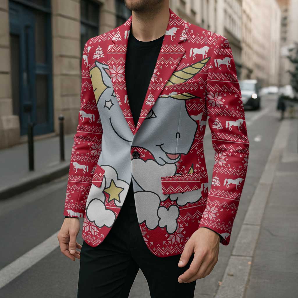 Lovely Unicorn Christmas Blazer Xmas Holiday Patterns - Wonder Print Shop