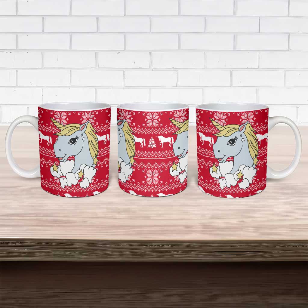 Lovely Unicorn Christmas Ceramic Mug Xmas Holiday Patterns - Wonder Print Shop