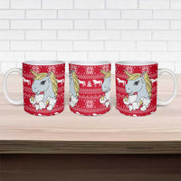 Lovely Unicorn Christmas Ceramic Mug Xmas Holiday Patterns - Wonder Print Shop