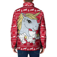 Lovely Unicorn Christmas Padded Jacket Xmas Holiday Patterns - Wonder Print Shop