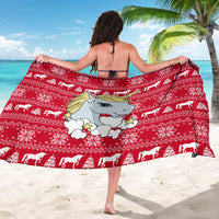 Lovely Unicorn Christmas Sarong Xmas Holiday Patterns - Wonder Print Shop