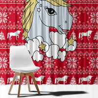 Lovely Unicorn Christmas Window Curtain Xmas Holiday Patterns - Wonder Print Shop