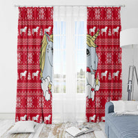 Lovely Unicorn Christmas Window Curtain Xmas Holiday Patterns - Wonder Print Shop