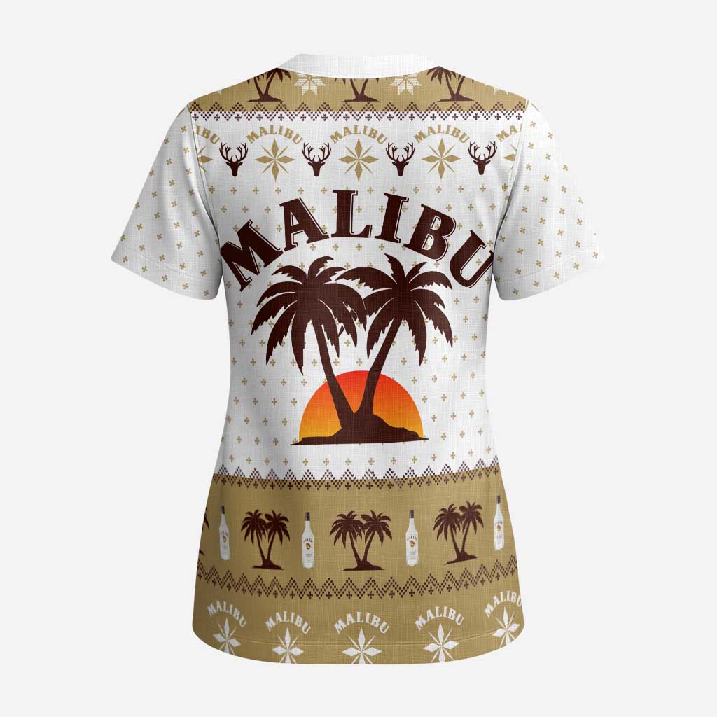 Malibu Christmas Scrub Top Xmas Holiday Patterns - Wonder Print Shop