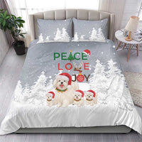 Maltese Peace Love Joy Christmas Bedding Set Xmas Holiday Patterns - Wonder Print Shop
