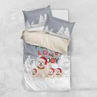Maltese Peace Love Joy Christmas Bedding Set Xmas Holiday Patterns - Wonder Print Shop
