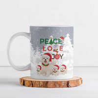 Maltese Peace Love Joy Christmas Ceramic Mug Xmas Holiday Patterns - Wonder Print Shop