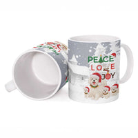 Maltese Peace Love Joy Christmas Ceramic Mug Xmas Holiday Patterns - Wonder Print Shop