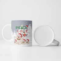 Maltese Peace Love Joy Christmas Ceramic Mug Xmas Holiday Patterns - Wonder Print Shop