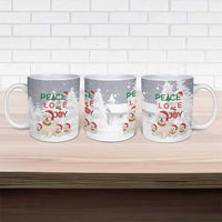 Maltese Peace Love Joy Christmas Ceramic Mug Xmas Holiday Patterns - Wonder Print Shop