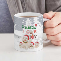 Maltese Peace Love Joy Christmas Ceramic Mug Xmas Holiday Patterns - Wonder Print Shop