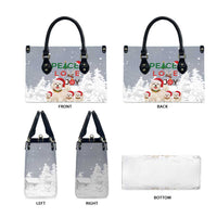 Maltese Peace Love Joy Christmas Leather Bag Xmas Holiday Patterns - Wonder Print Shop