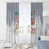 Maltese Peace Love Joy Christmas Window Curtain Xmas Holiday Patterns - Wonder Print Shop