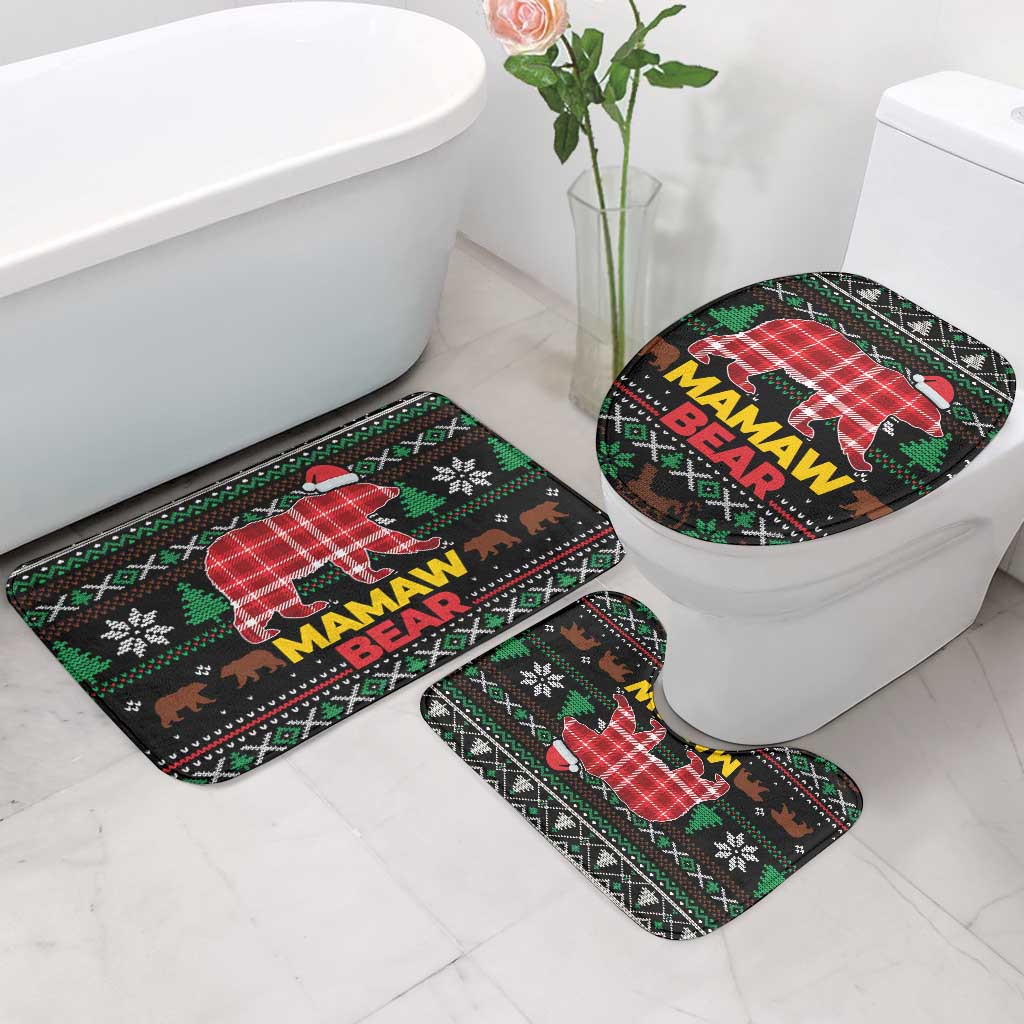 Mamaw Bear Christmas Bathroom Set Xmas Holiday Patterns - Wonder Print Shop