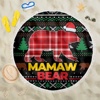 Mamaw Bear Christmas Beach Blanket Xmas Holiday Patterns - Wonder Print Shop