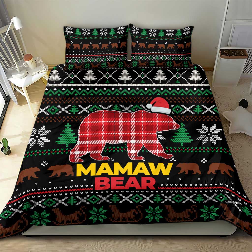 Mamaw Bear Christmas Bedding Set Xmas Holiday Patterns - Wonder Print Shop