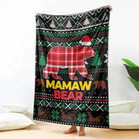 Mamaw Bear Christmas Blanket Xmas Holiday Patterns - Wonder Print Shop