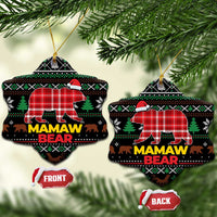 Mamaw Bear Christmas Ceramic Ornament Xmas Holiday Patterns - Wonder Print Shop