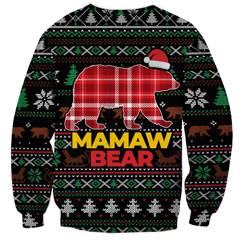 Mamaw Bear Christmas Sweatshirt Xmas Holiday Patterns - Wonder Print Shop