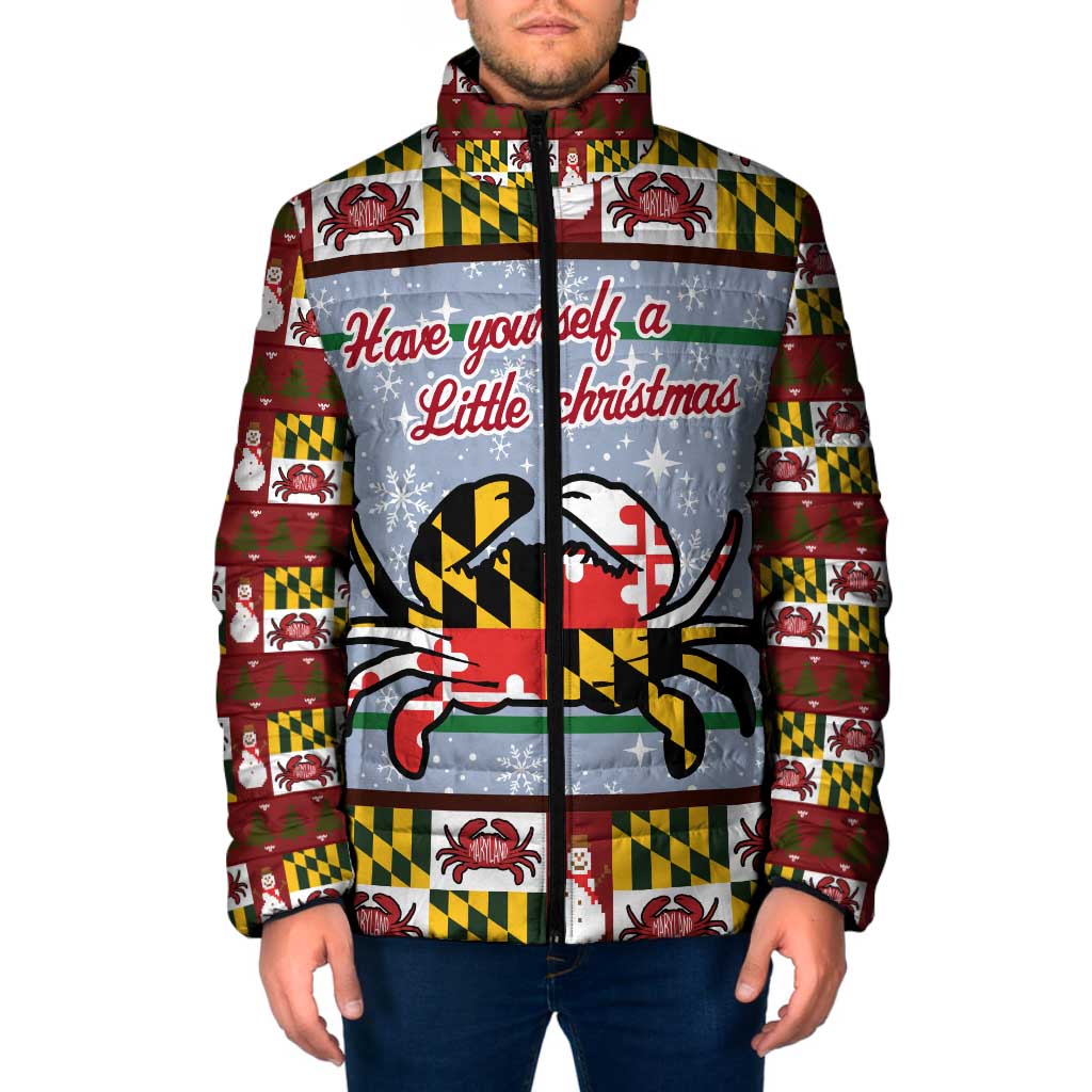 Maryland Symbols Christmas Padded Jacket Xmas Holiday Patterns - Wonder Print Shop