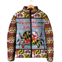 Maryland Symbols Christmas Padded Jacket Xmas Holiday Patterns - Wonder Print Shop