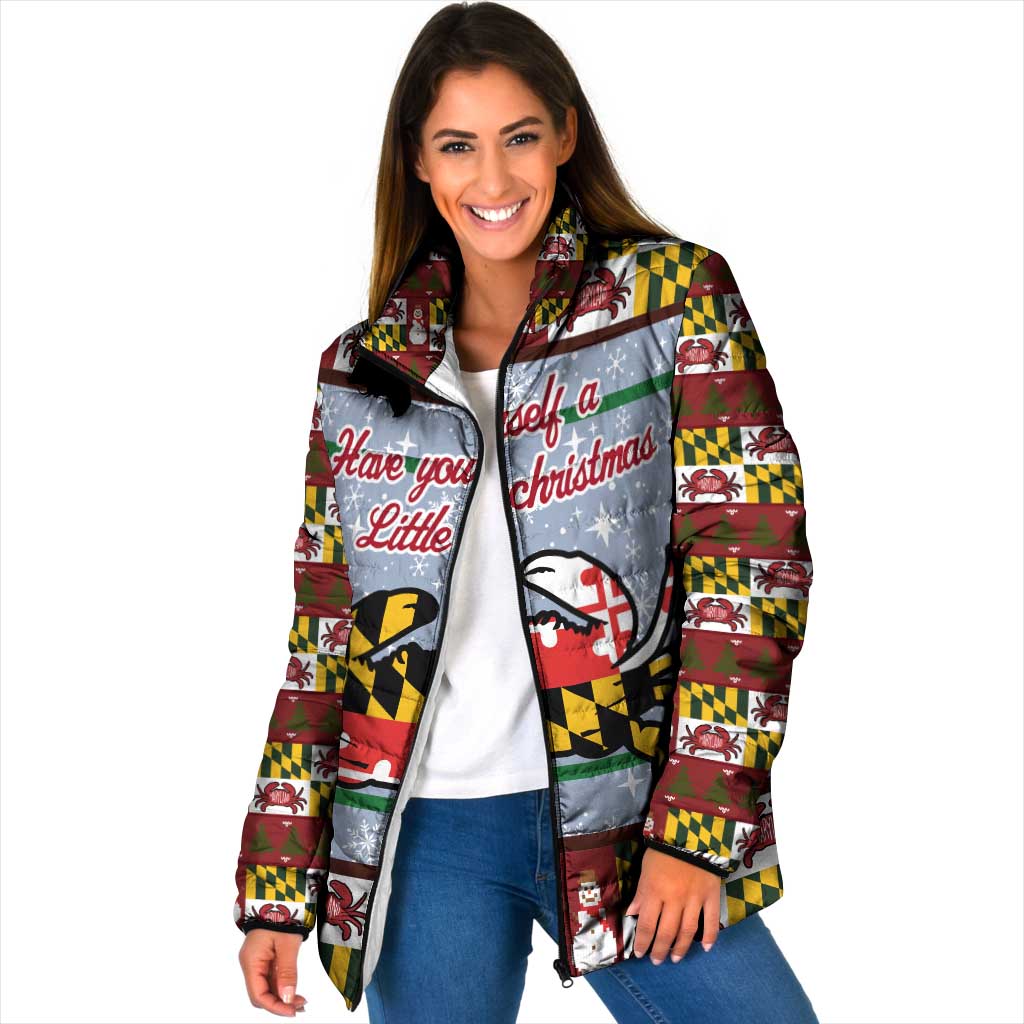 Maryland Symbols Christmas Padded Jacket Xmas Holiday Patterns - Wonder Print Shop