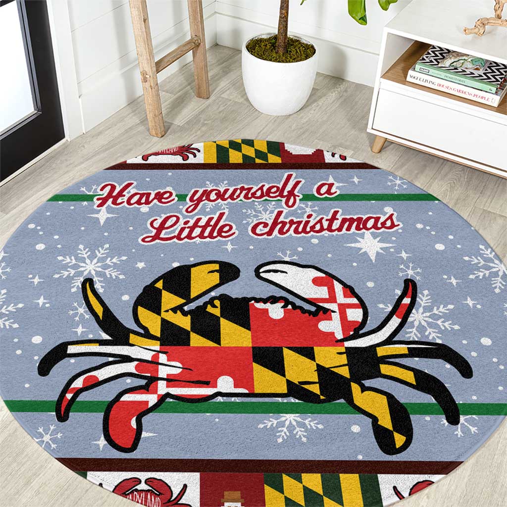 Maryland Symbols Christmas Round Carpet Xmas Holiday Patterns - Wonder Print Shop