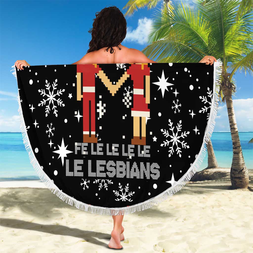 LGBT Lesbians Christmas Beach Blanket Xmas Holiday Patterns - Wonder Print Shop