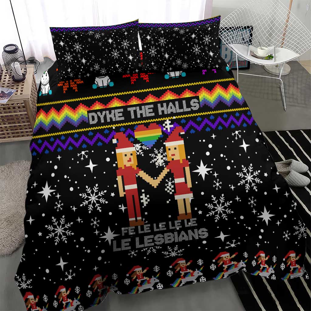 LGBT Lesbians Christmas Bedding Set Xmas Holiday Patterns - Wonder Print Shop