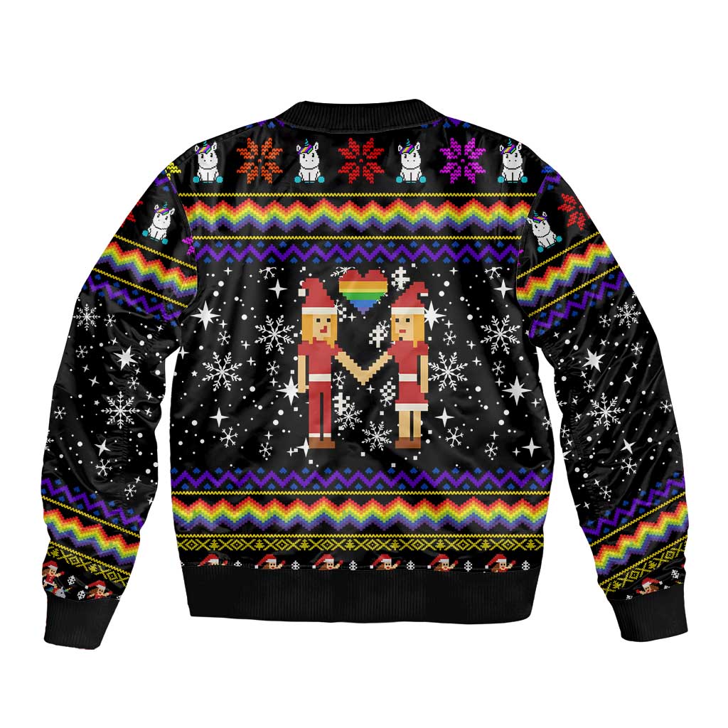 LGBT Lesbians Christmas Bomber Jacket Xmas Holiday Patterns - Wonder Print Shop