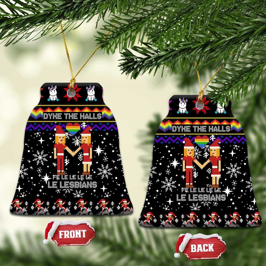 LGBT Lesbians Christmas Ceramic Ornament Xmas Holiday Patterns - Wonder Print Shop