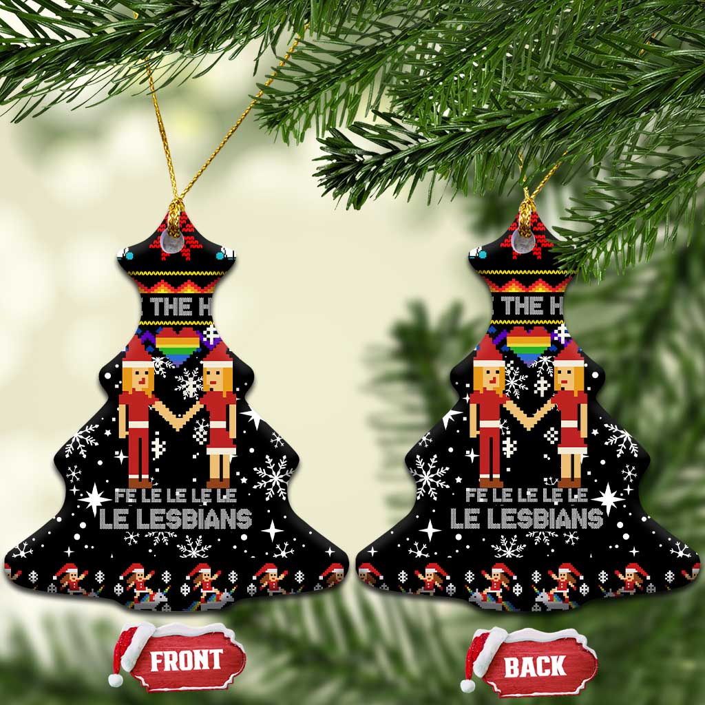 LGBT Lesbians Christmas Ceramic Ornament Xmas Holiday Patterns - Wonder Print Shop