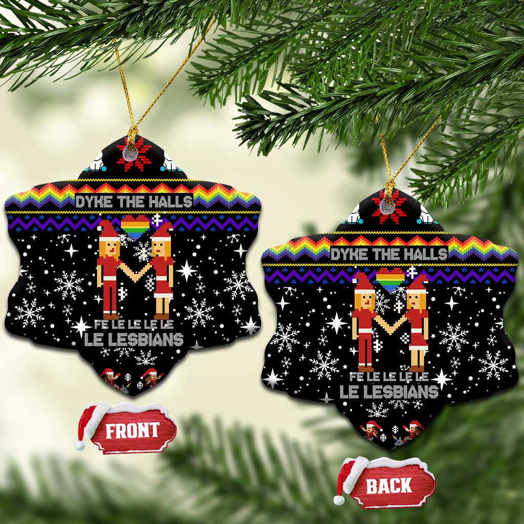 LGBT Lesbians Christmas Ceramic Ornament Xmas Holiday Patterns - Wonder Print Shop