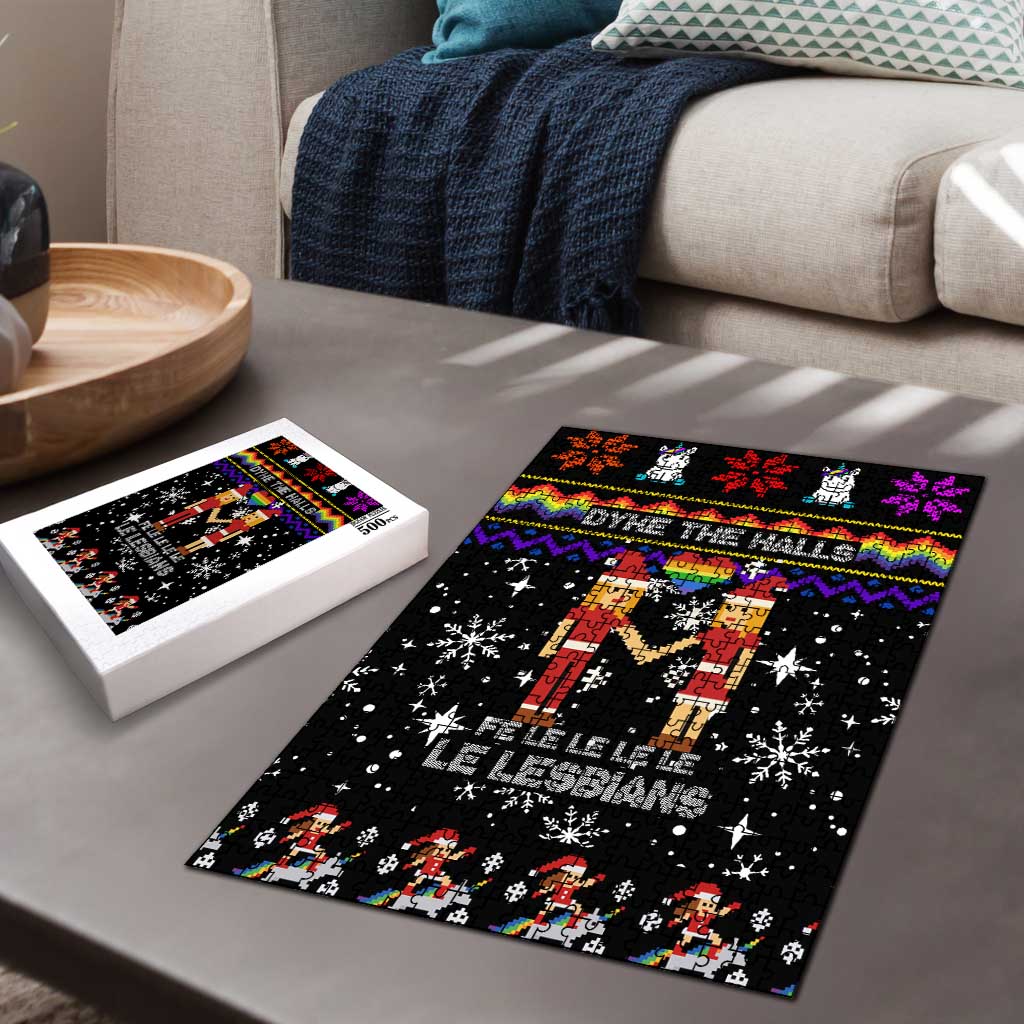 LGBT Lesbians Christmas Puzzle Xmas Holiday Patterns - Wonder Print Shop