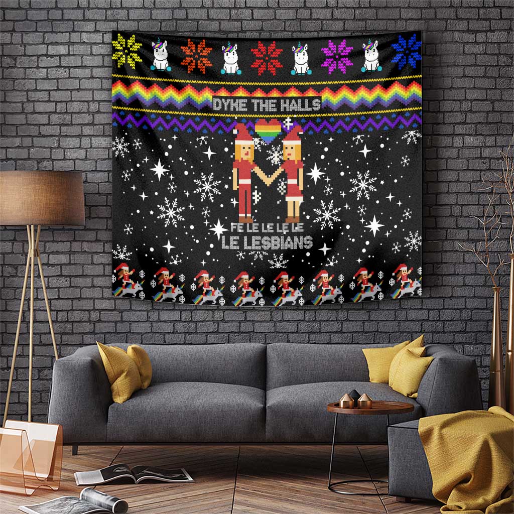 LGBT Lesbians Christmas Tapestry Xmas Holiday Patterns - Wonder Print Shop