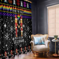 LGBT Lesbians Christmas Window Curtain Xmas Holiday Patterns - Wonder Print Shop