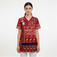 Louisiana Merry Christmas Scrub Top Xmas Holiday Patterns - Wonder Print Shop
