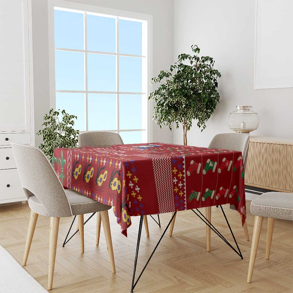 Louisiana Merry Christmas Tablecloth Xmas Holiday Patterns - Wonder Print Shop