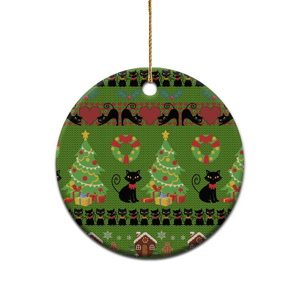 Love Black Cat Christmas Ceramic Ornament Xmas Holiday Patterns - Wonder Print Shop