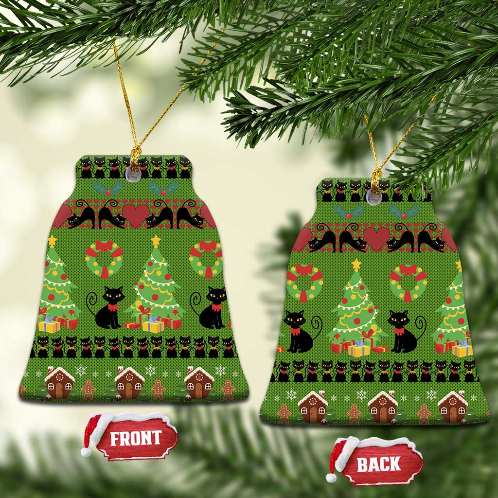 Love Black Cat Christmas Ceramic Ornament Xmas Holiday Patterns - Wonder Print Shop