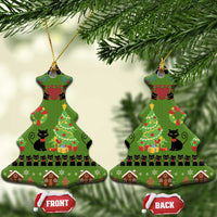 Love Black Cat Christmas Ceramic Ornament Xmas Holiday Patterns - Wonder Print Shop