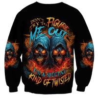 Black unisex sweatshirt with large blue skull reaper graphic on front